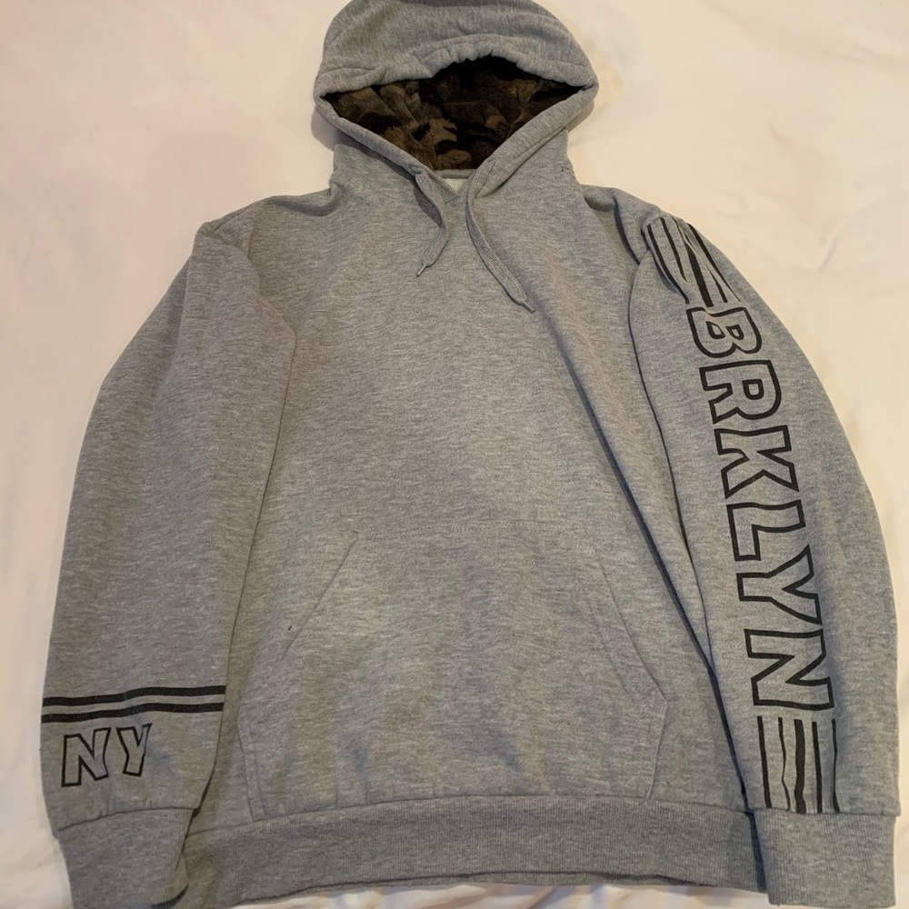 Grey and Camo Sweatshirt Size: S